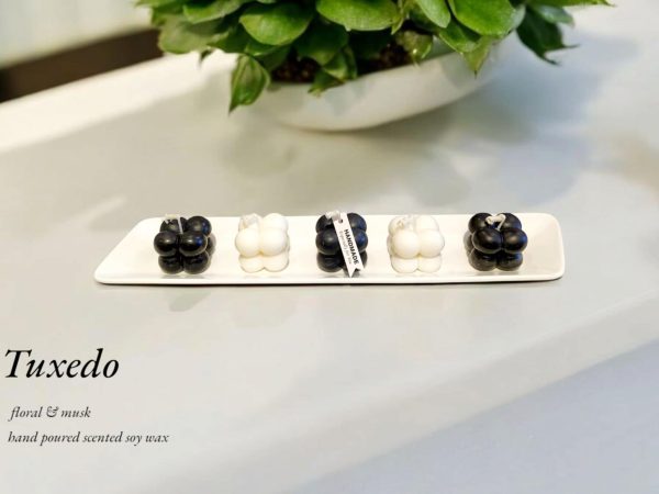 Tuxedo - Scented Candle Set with Tray